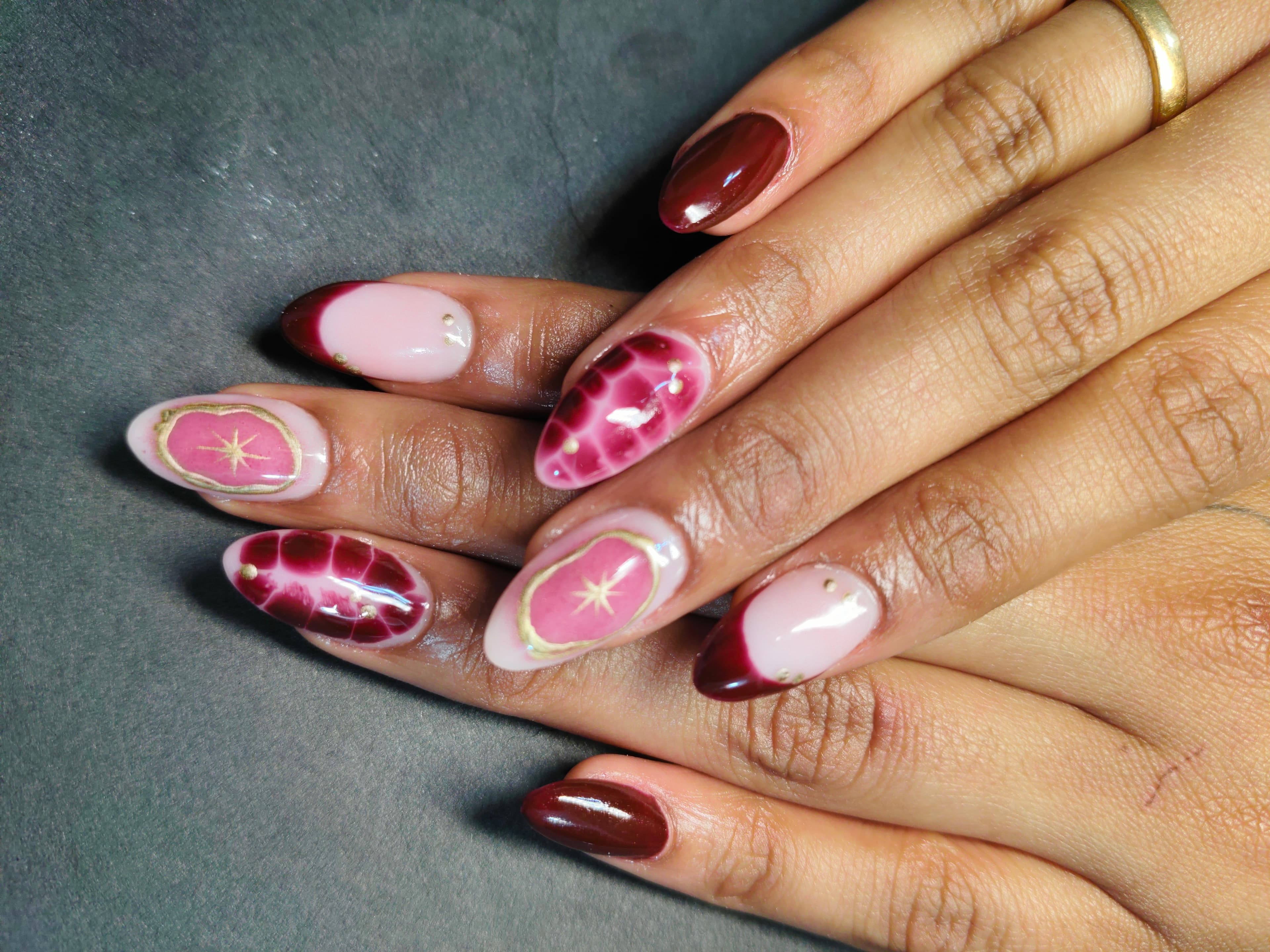 Gum gel extensions with art – photo 2
