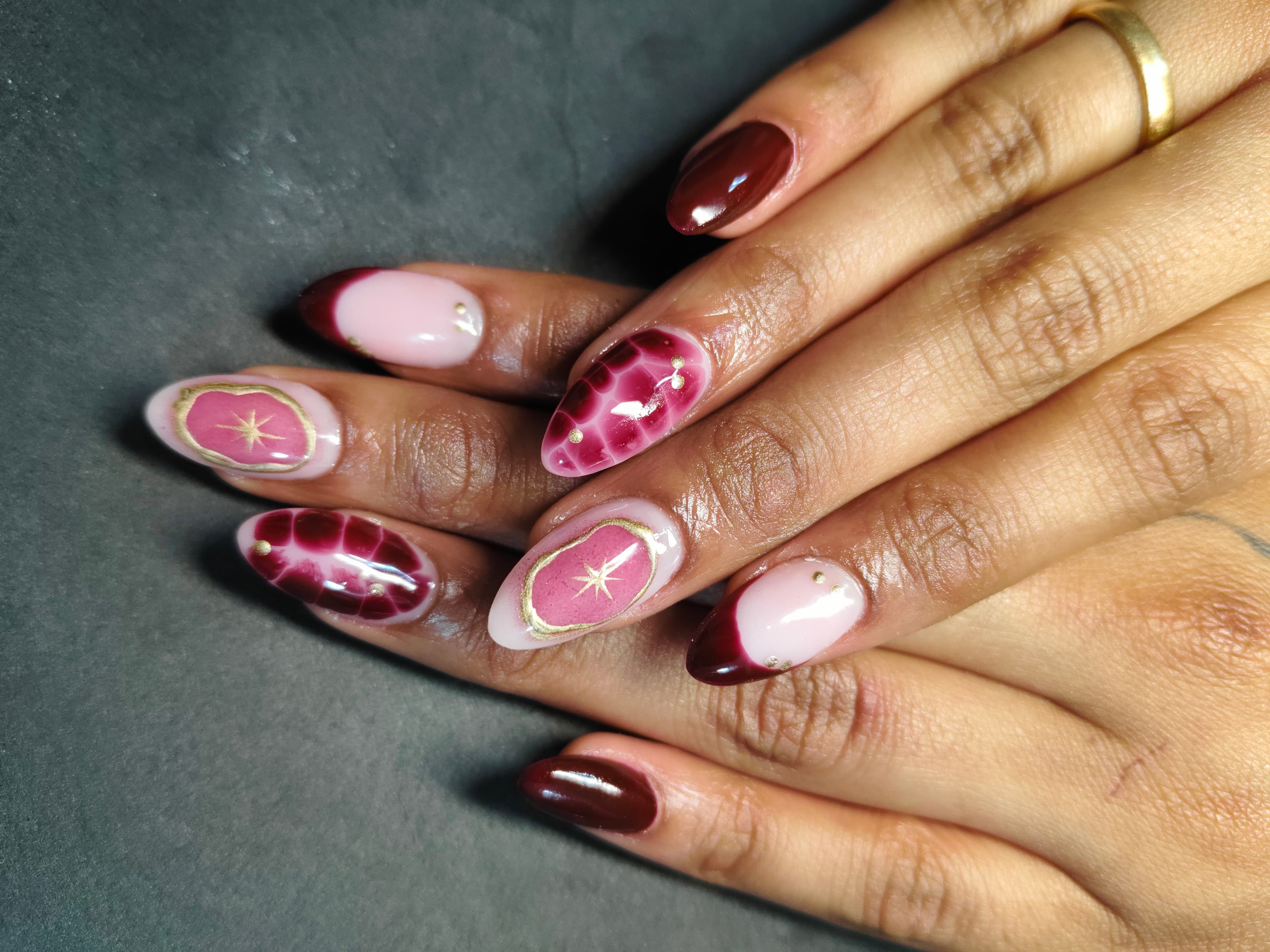 Gum gel extensions with art – photo 3